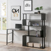 2-in-1 Office Desk Black Rotating Shelf