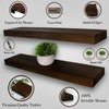 Floating Shelves Dark Walnut Finish