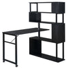 2-in-1 Office Desk Black Rotating Shelf