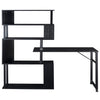 2-in-1 Office Desk Black Rotating Shelf