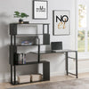 2-in-1 Office Desk Black Rotating Shelf