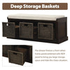 Storage Bench with 3 Drawers - 4 Colors