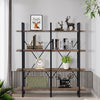 4-Tier Industrial Shelf - Rustic Wood Finish