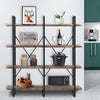 4-Tier Industrial Shelf - Rustic Wood Finish