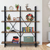 4-Tier Industrial Shelf - Rustic Wood Finish