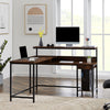 Office L-Shaped Desk - Wood Finish