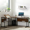 Office L-Shaped Desk - Wood Finish