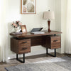 Office Desk with Cabinets - Wood Finish