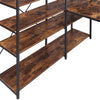 Office Desk with 10 Shelves - Rustic Wood Finish | Industrial Style