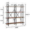 4-Tier Industrial Shelf - Rustic Wood Finish