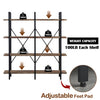 4-Tier Industrial Shelf - Rustic Wood Finish