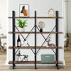 4-Tier Industrial Shelf - Rustic Wood Finish