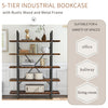 5-Tier Industrial Bookshelf - 2 Colors