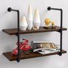 Industrial Pipe Shelf Dark Brown