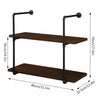 Industrial Pipe Shelf Dark Brown