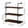 Industrial Pipe Shelf Dark Brown