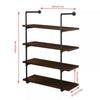 Industrial Pipe Shelf Dark Brown