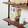 2 Tier Industrial Pipe Shelf Pine Wood