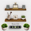 Floating Shelves Walnut Finish