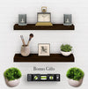 Floating Shelves Dark Walnut Finish