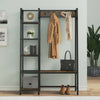 Entryway Hall Tree with 5-Tier Storage Shelves